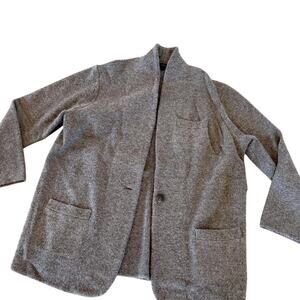 J. Crew Women's Grey Wool Blend Blazer - Size L